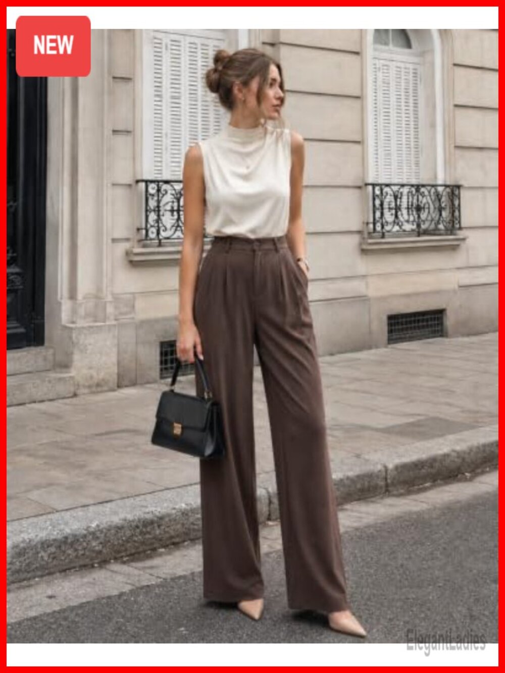 Wide Leg Dress Pants Tall Business Casual Trousers High Rise - Picture 2 of 6